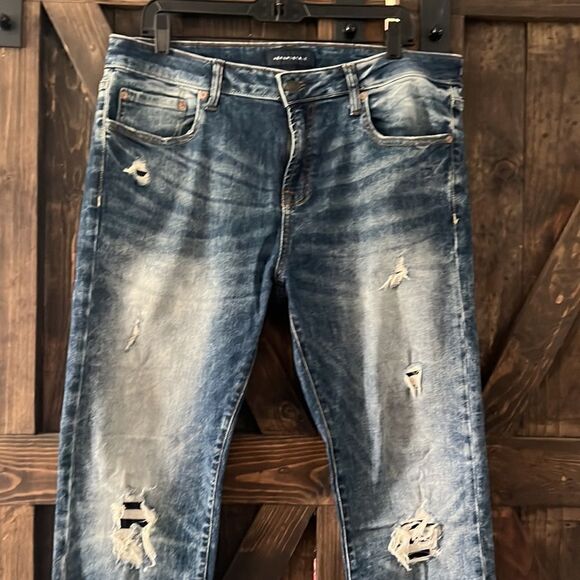 Aeropostale skinny Washed distressed jeans washed 34x32 - Picture 2 of 14